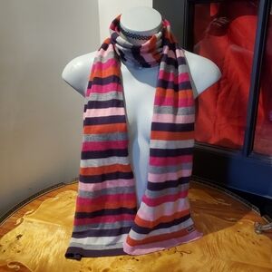 Lacoste Cute Y2K Colorful Striped 100% Wool Scarf